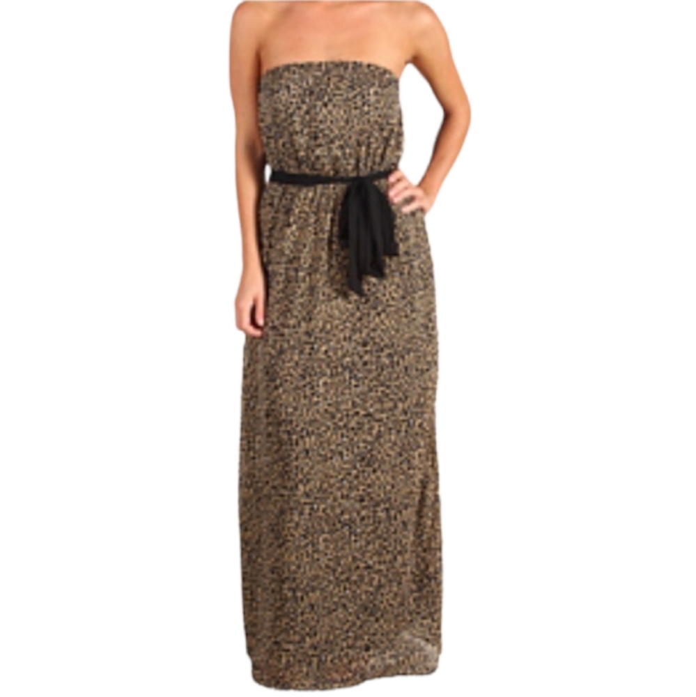 Gabriella Rocha Cheetah Print Strapless Maxi Dress